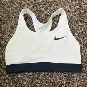 Nike Women's Cream and Black Sports Bra